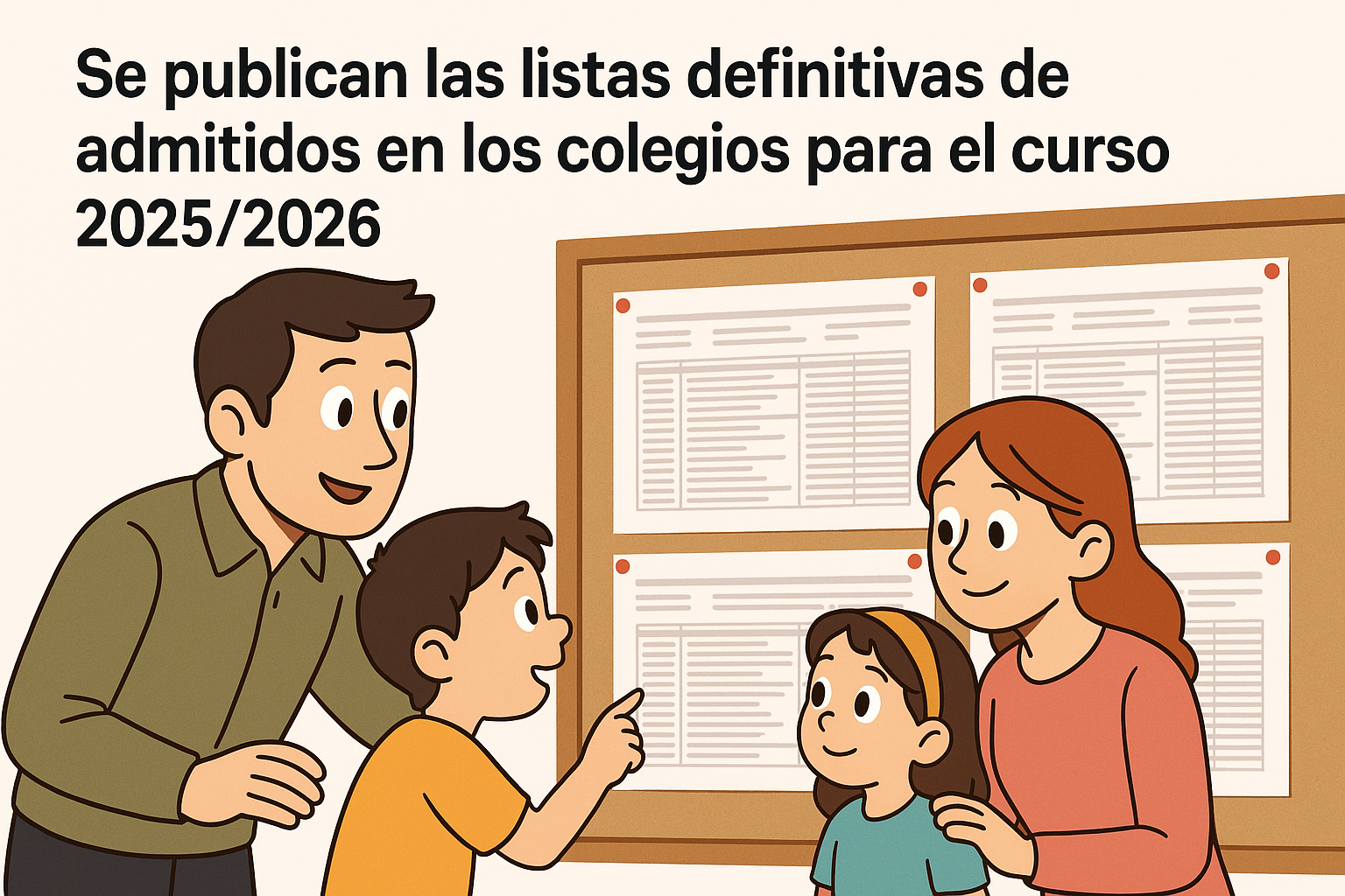 Listas definitivas de admitidos en los colegios 